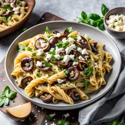 Mushroom Feta Pasta