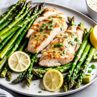 One Pan Chicken Breast And Asparagus In Lemon Cream Sauce