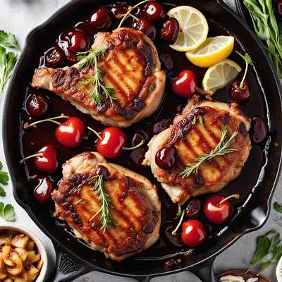 Sweet Onion & Cherry Pork Chops