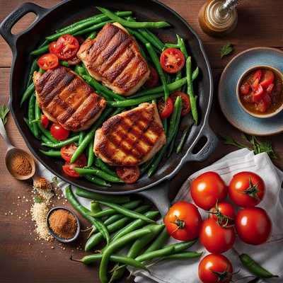 Cinnamon Pork Chops With Green Beans And Tomatoes