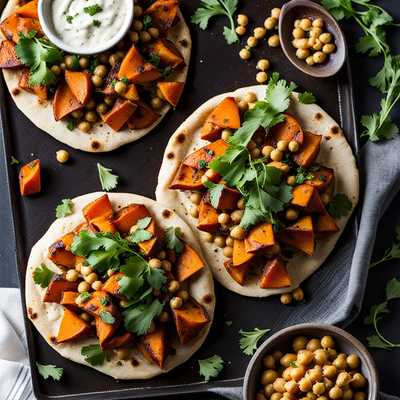 Roasted Sweet Potato & Chickpea Pitas