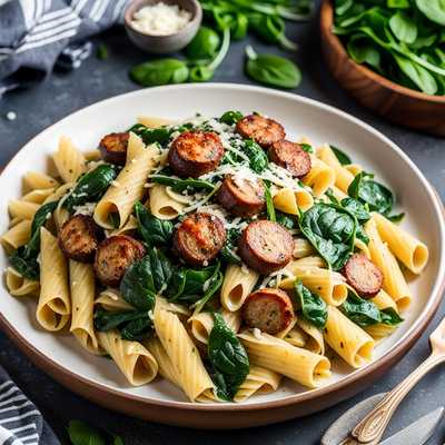 Creamy Spinach Sausage Pasta