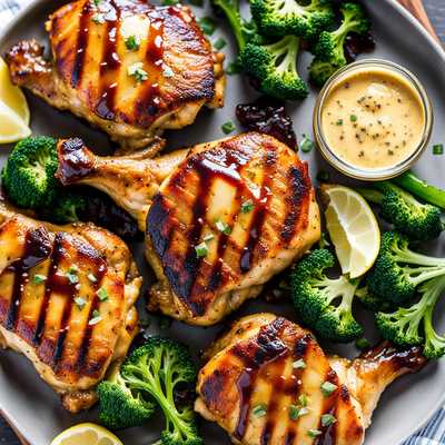 Grilled Honey Mustard Chicken Thighs
