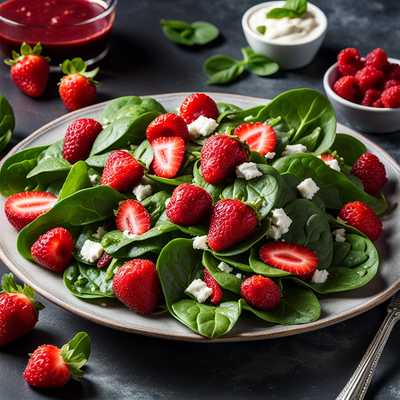 Strawberry Spinach Salad With Raspberry Dressing
