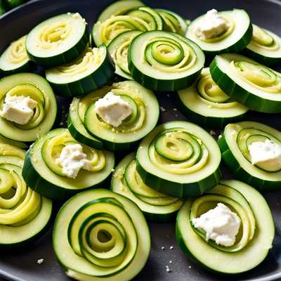 Zucchini Ribbons With Goat Cheese