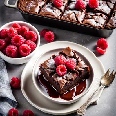 Raspberry Brownie Dessert