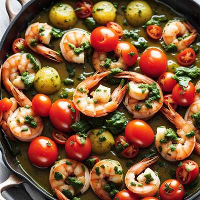 Chimichurri Shrimp With Tomatoes