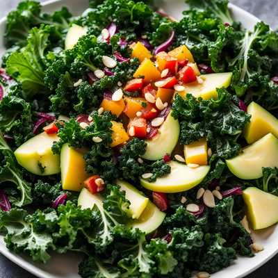 Squash Salad With Kale And Roasted Garlic Dressing